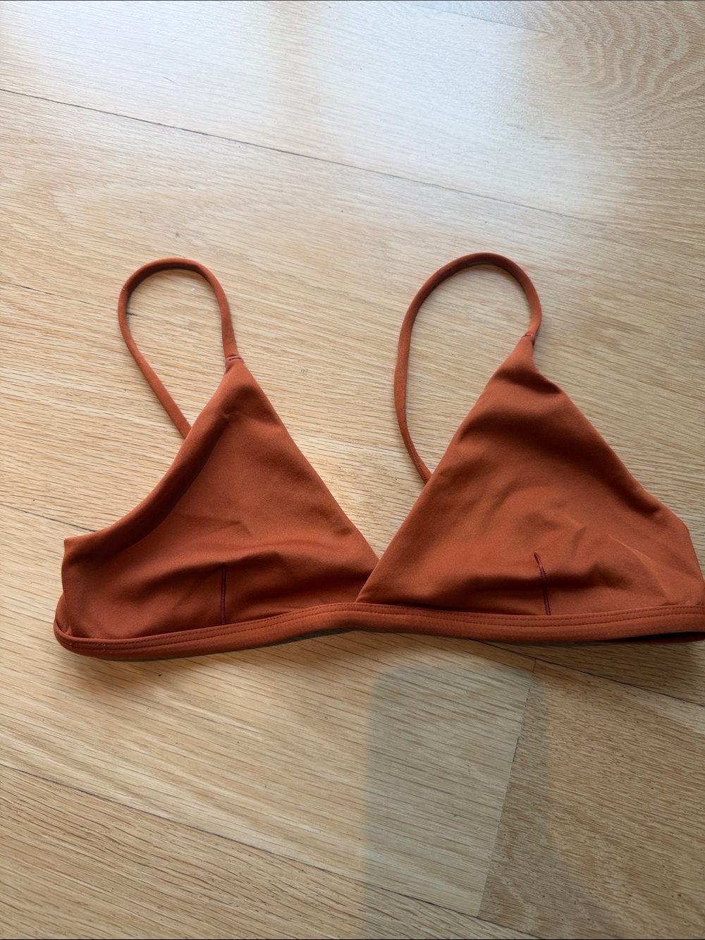 Left On Friday Rust Orange Triangle Bikini Top